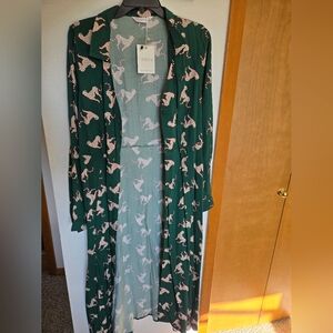 Green Leopard Print Overdress